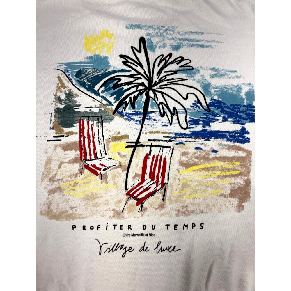 Zara Man graphic white sweatshirt Size L collaboration with artist Asione - Picture 4 of 7